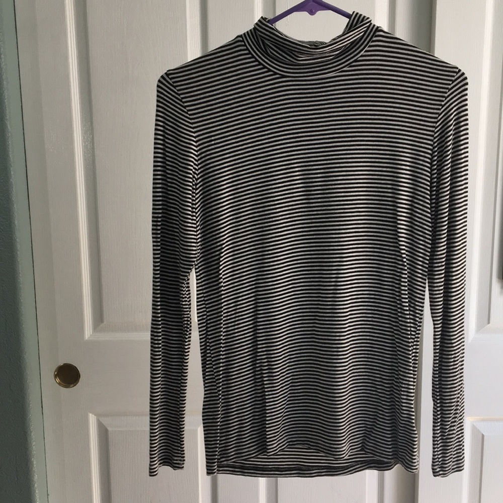 Striped Long Sleeve Turtleneck